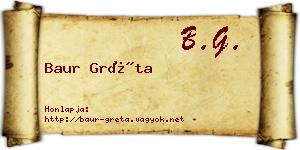 Baur Gréta névjegykártya